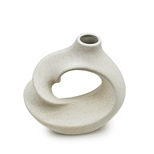 FLORERO OVALADO ONDULADO 15CM COLOR ARENA FLORERO OVALADO ONDULADO 15CM COLOR ARENA