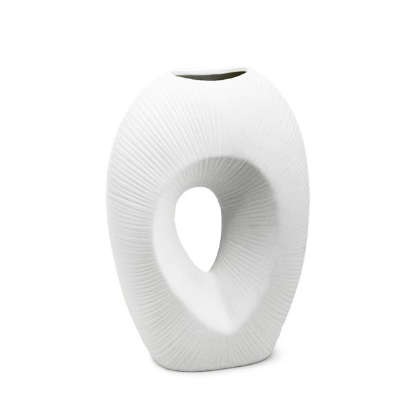 FLORERO OVALADO DECO 23CM COLOR BLANCO.,.,.,,. FLORERO OVALADO DECO 23CM COLOR BLANCO