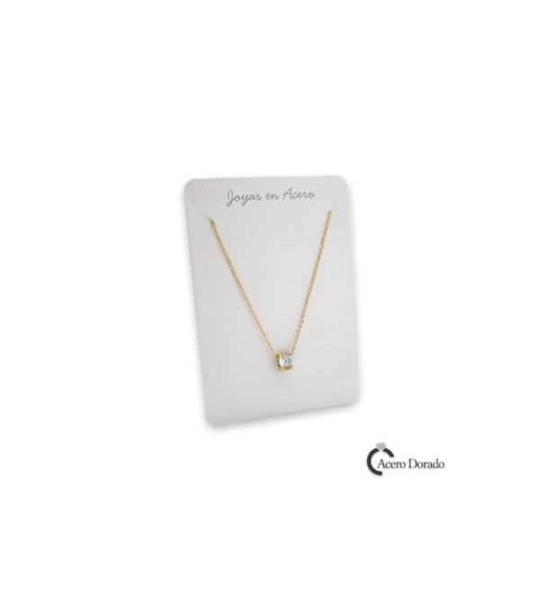 COLLAR ACERO DORADO CON PIEDRA