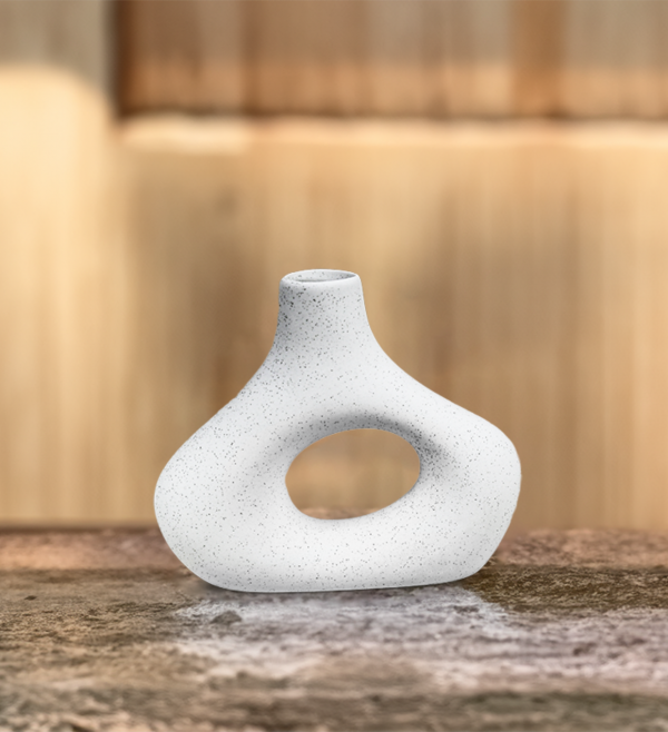 l (2) FLORERO OVALADO DECO 14CM COLOR BLANCO