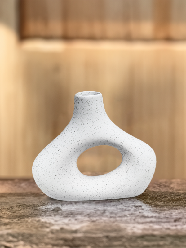 FLORERO OVALADO DECO 14CM COLOR BLANCO