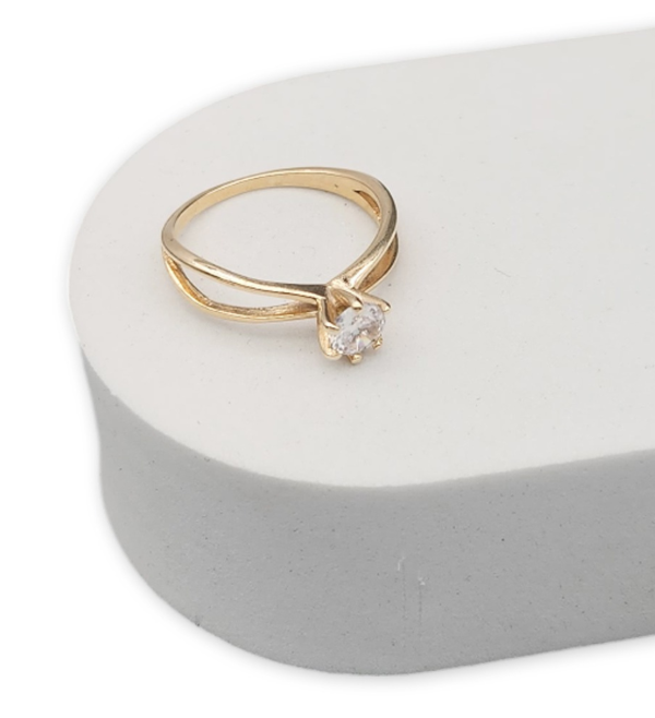 ANILLO ENCHAPADO ORO PIEDRA GRANDE
