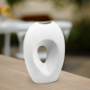 l (3) FLORERO OVALADO DECO 23CM COLOR BLANCO