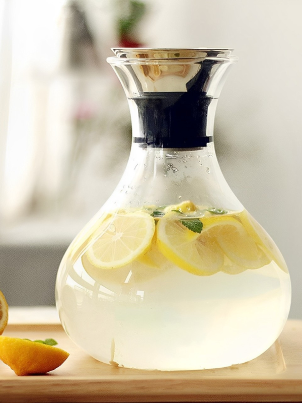 l (8) JARRA DE VIDRIO 1000ML TAPA METALICA