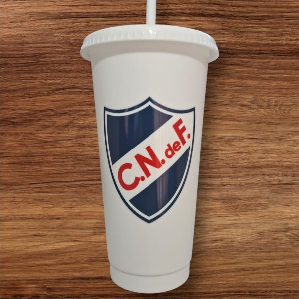 Vaso Plástico Duro Con Tapa Y Sorbito Diseño de Nacional