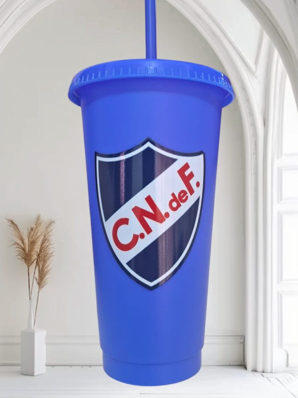 Vaso Plástico Duro Con Tapa Y Sorbito Diseño de Nacional