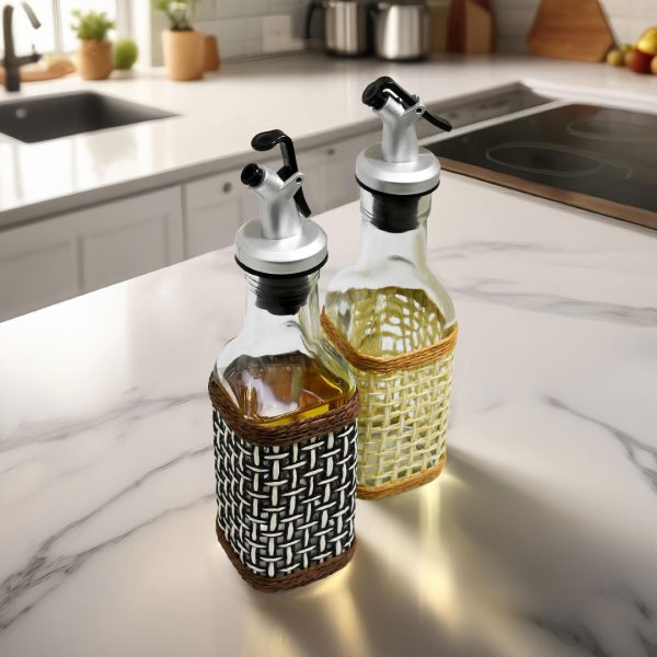 ACEITERO DE VIDRIO TIPO BOTELLA CON ROCIADOR ACEITERO DE VIDRIO TIPO BOTELLA CON ROCIADOR