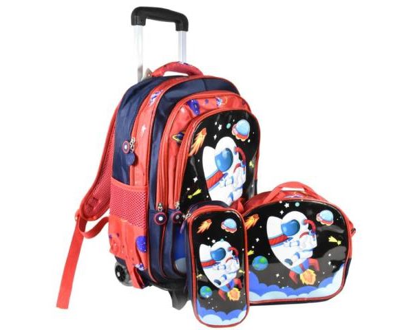 ASTRONAUTA Mochila carrito Astronauta con lonchera térmica y cartuchera
