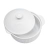 BOWL DE CERAMICA BLANCO 18CM CON TAPA