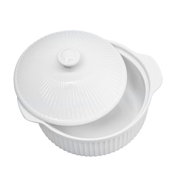 BOWL DE CERAMICA BLANCO 18CM CON TAPA