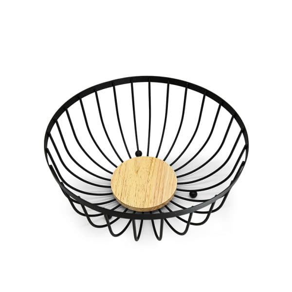 CESTO 25CM PARA FRUTAS MADERA HIERRO