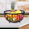 CESTO 25CM PARA FRUTAS MADERA HIERRO