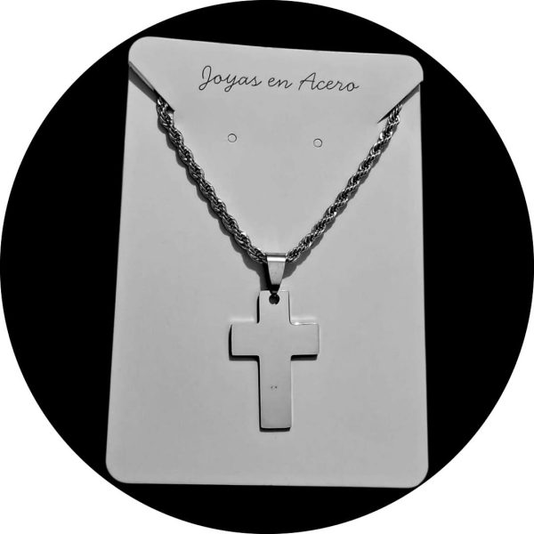COLLAR CON CRUZ DE ACERO QUIRURGICO