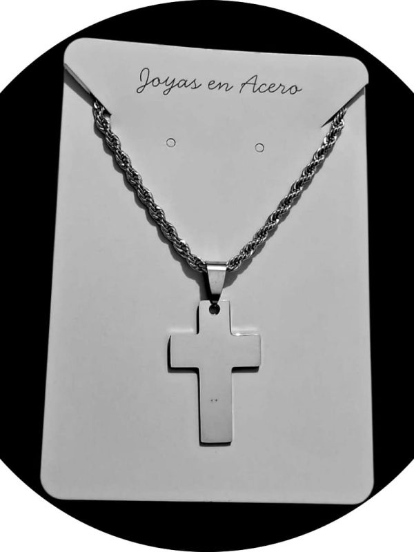COLLAR CON CRUZ DE ACERO QUIRURGICO