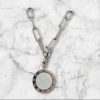 COLLAR GRANDE DE ACERO Y DIJE REVERSIBLE