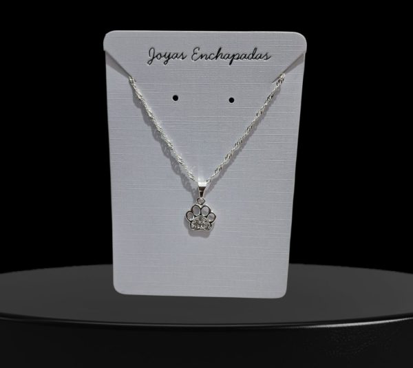 COLLAR CON DIJE HUELLA ENCHAPADO EN PLATA