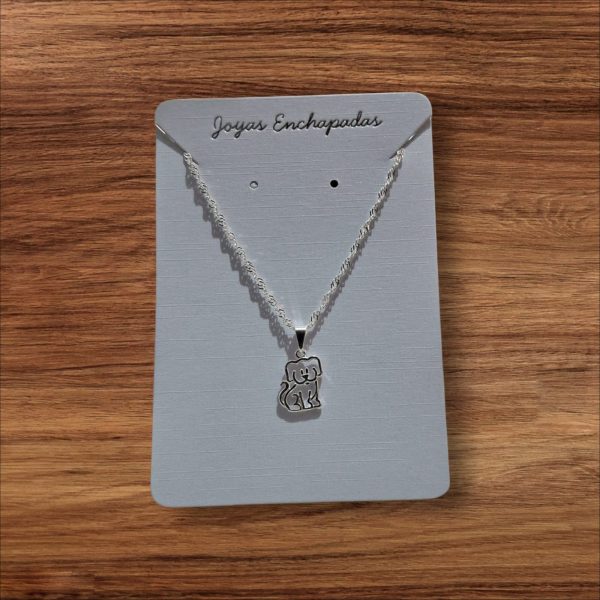 COLLAR ENCHAPADO PLATA DIJE PERRITO 2 COLLAR CONDIJE PERRITO ENCHAPADO EN PLATA