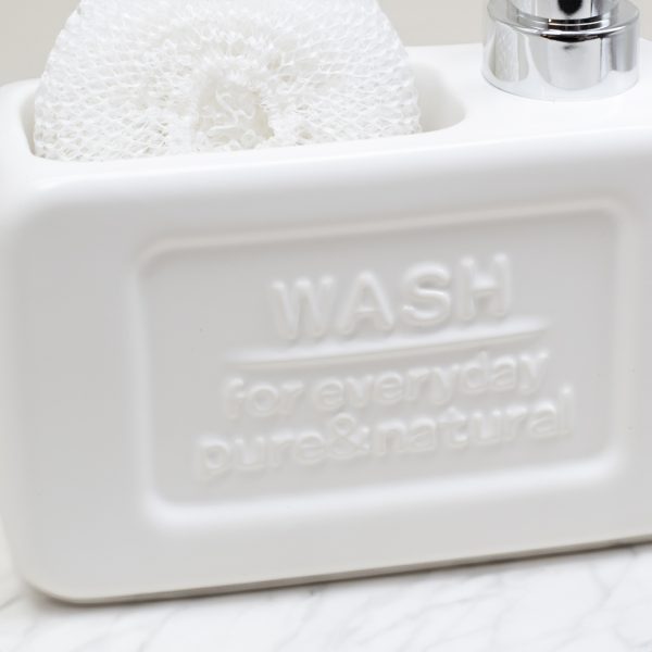 DISPENSADOR JABON BLANCO Y NEGRO.. DISPENSADOR JABON CON ESPONJA BLANCA