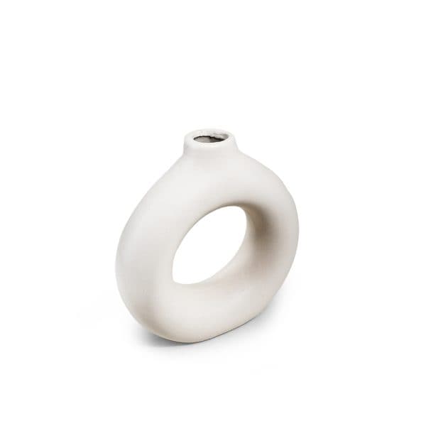 FLORERO CIRCULAR DECO 18CM COLOR BLANCO