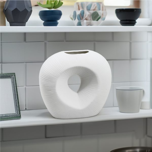 FLORERO OVALADO DECO 18CM COLOR BLANC FLORERO OVALADO DECO 18CM COLOR BLANCO