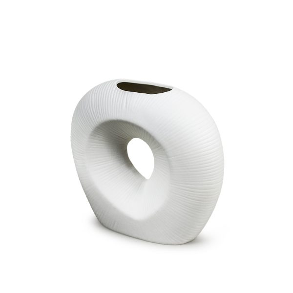 FLORERO OVALADO DECO 18CM COLOR BLANCO.,. FLORERO OVALADO DECO 18CM COLOR BLANCO