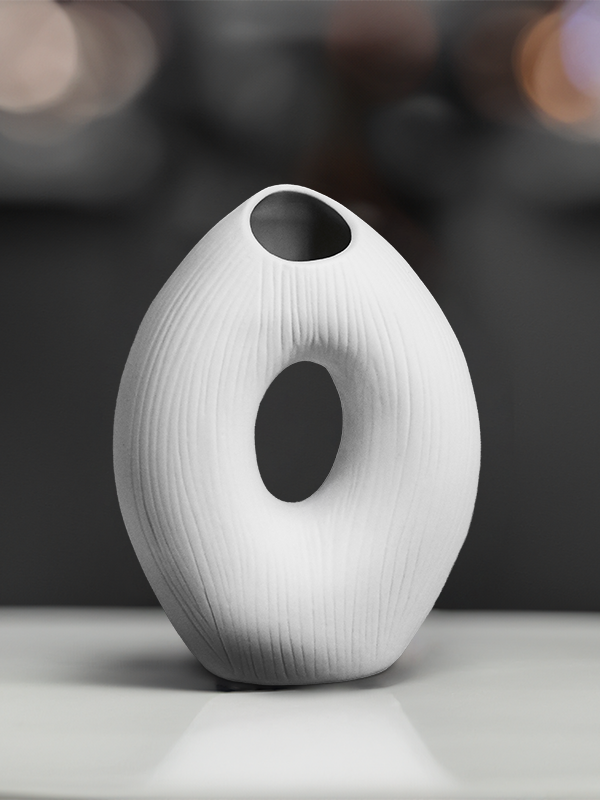 FLORERO OVALADO DECO 19CM COLOR BLANCO FLORERO OVALADO DECO 19CM COLOR BLANCO