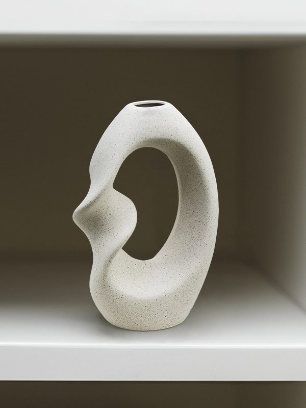 FLORERO OVALADO ONDULADO 22CM COLOR ARENA FLORERO OVALADO ONDULADO 22CM COLOR ARENA