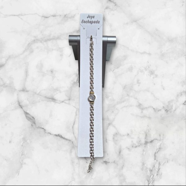 PULSERA CON PIEDRA ENCHAPADO ENVEGECIDO