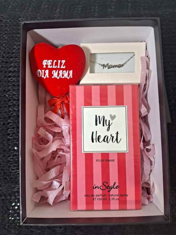 13 CAJA CON PERFUME MY HEART Y PULSERA PARA MAMA